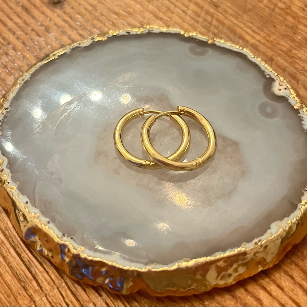 14K Gold Plated Huggie Hoop Earrings - NWT - 12, 15 or 17mm available